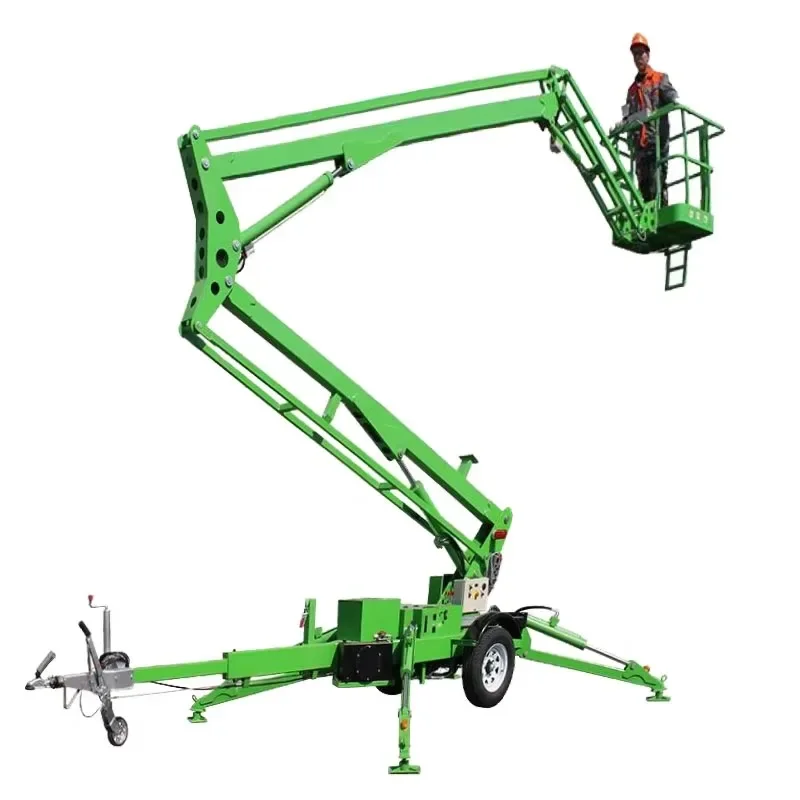 8~20 Meters Diesel Electric AC & DC Dual-Purpose Trailer Folding Arm Lifting Platform Boom Lift
