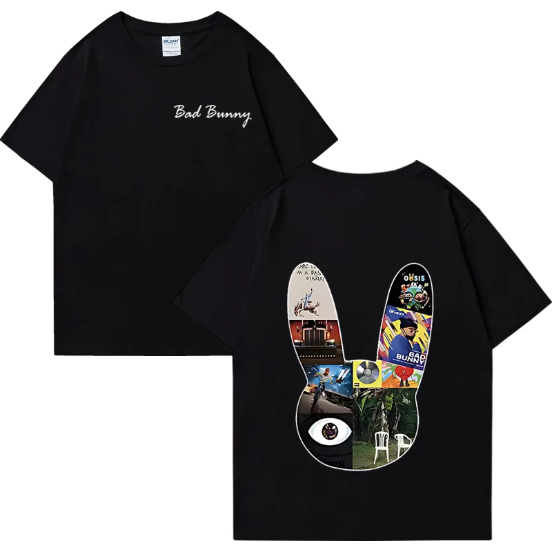 

Bad Bunny Album Cover Graphic Print T Shirts Mens Women Cotton Casual clothing Short Sleeve T-shirts Hip Hop Oversized t-shirt