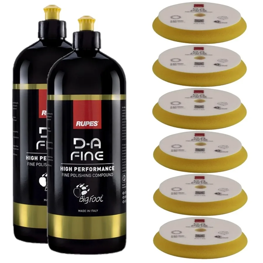 

DAFine Series Two 1Liter Bottles Polishing Compound Six Count 7 Finishing Foam Pads Super Easy Wipe Off Blend Enhance Finishing