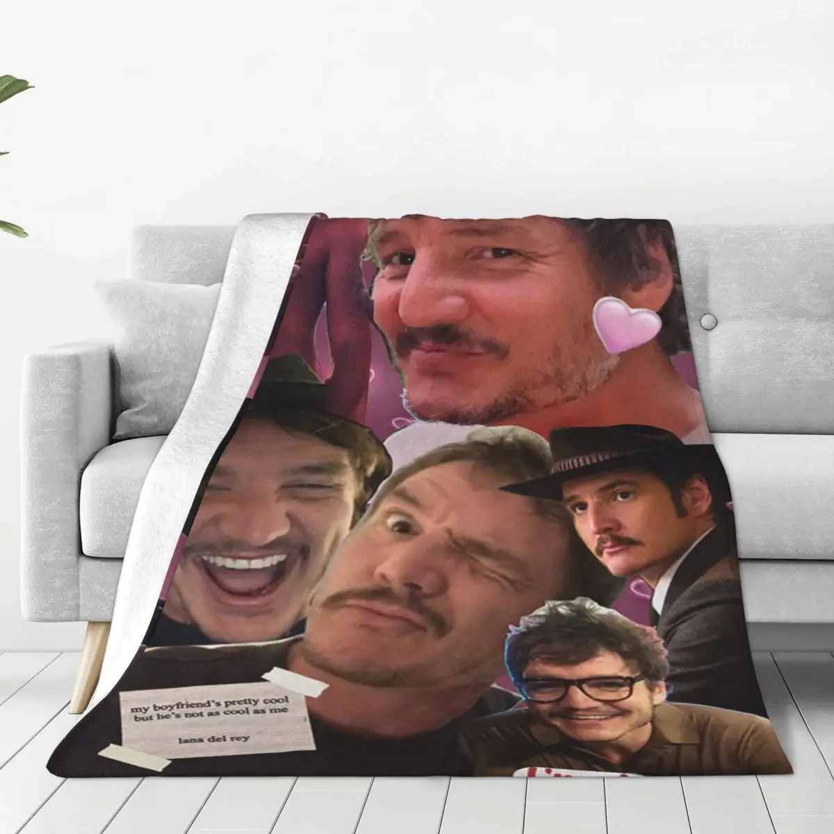 

Pedro Pascal Actor Plaid Blankets Fleece Print Photo Collage Portable Soft Throw Blanket for Sofa Travel Plush Thin Quilt