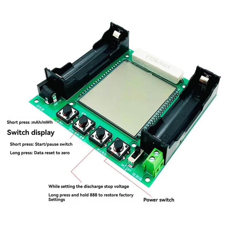 Módulo de capacidade da bateria de lítio com display digital LCD A79I Módulo testador de capacidade da bateria de lítio de alta precisão