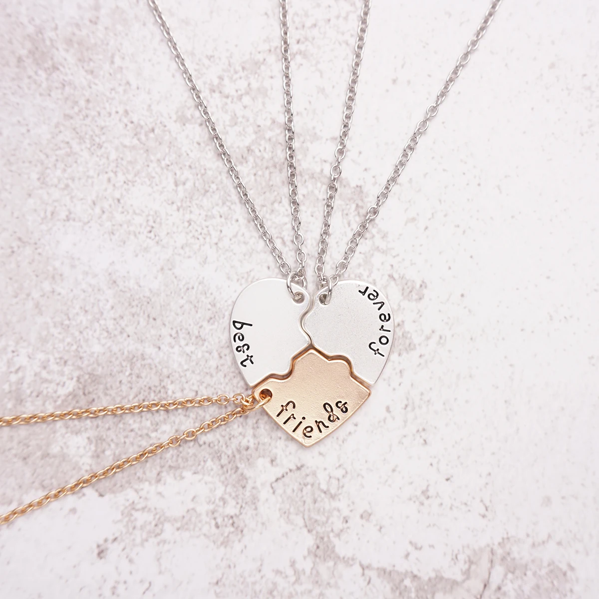 3 шт./компл. ожерелье с подвеской Best Friends Forever для женщин, регулируемая пара, разбитое сердце, BFF, ювелирное изделие дружбы, подарок