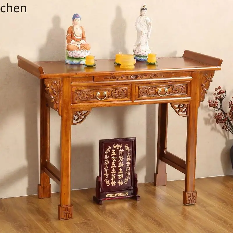 CZ Home Buddha Altar Modern Solid Wood Offering Table Living Room Middle Hall Incense Cabinet