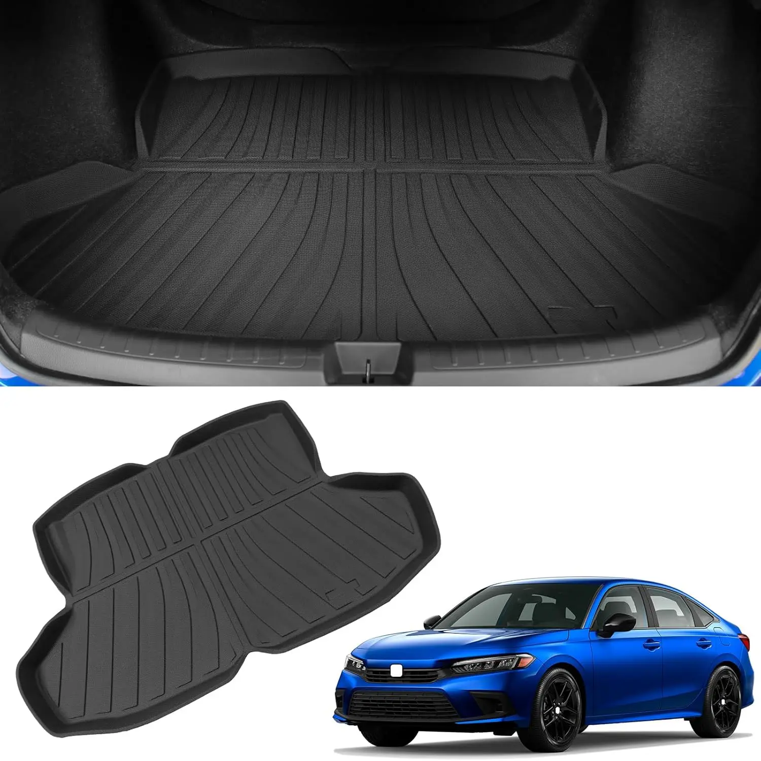 

TPE Trunk Mat for 2022-2026 Honda Civic Sedan, All Weather Cargo Liner Replacement Accessories