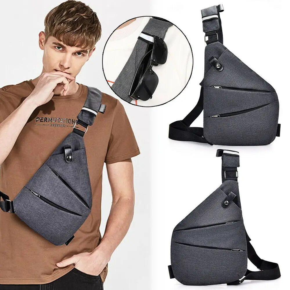 

Brand Men Travel Business Fino Bag Burglarproof Shoulder Bag Holster Anti Theft Security Strap Digital Storage Chest Bags