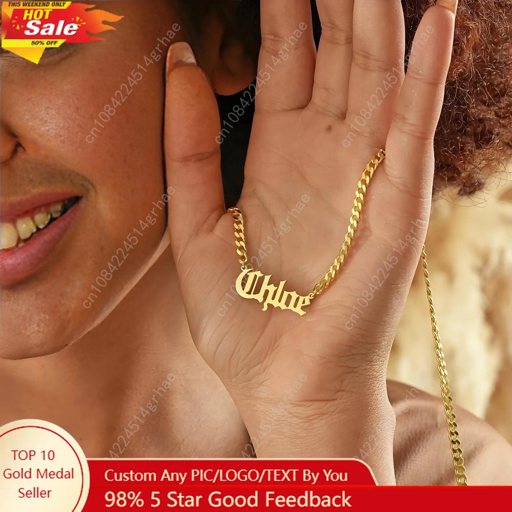 

Handmade Custom Old English Letter Necklace, Personalized Stainless Steel Jewelry, Perfect Gift for Anniversaries, Weddings