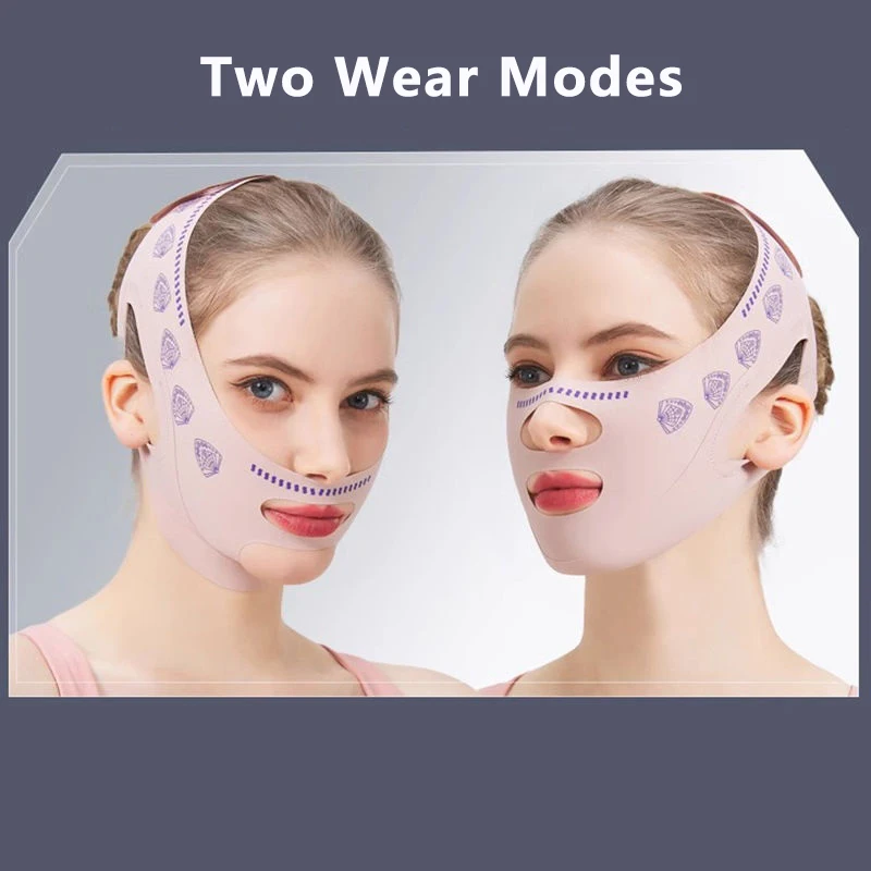 1pc Double Layer Chin Up Mask V Line Shaping Face Masks Face Sculpting Sleep Mask Facial Slimming Strap Face Lifting Belt