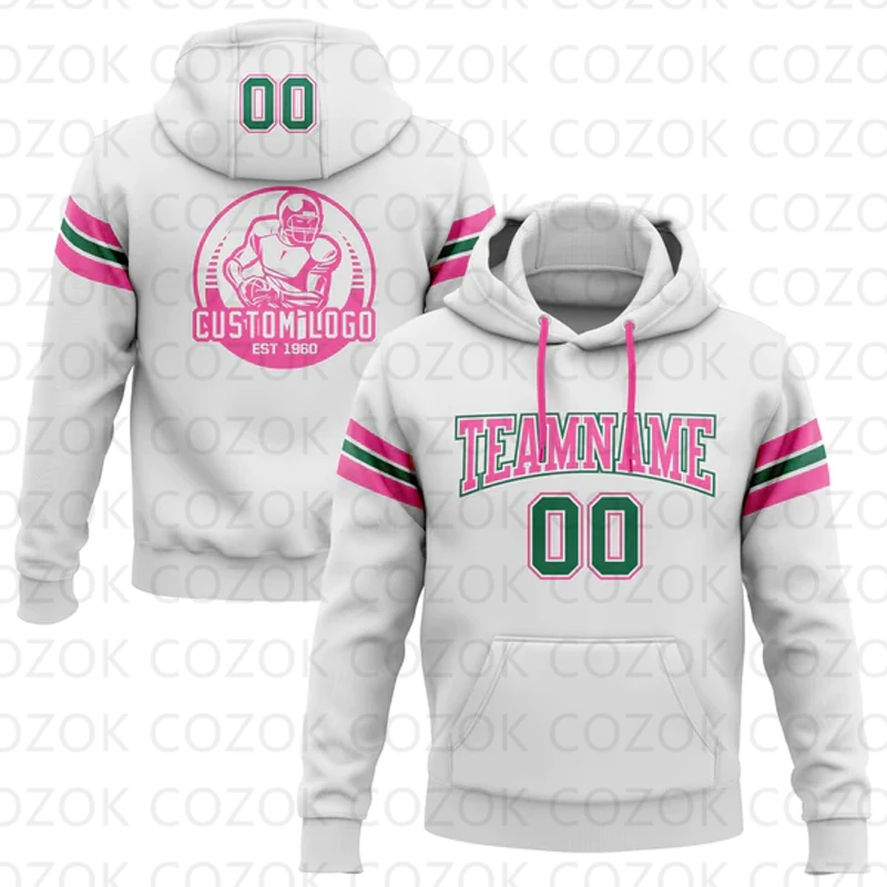 Customized Hoodies White Pink Colour Jersey 3D Printed  Unisex Pullovers Hoodie Casual Sweatshirts