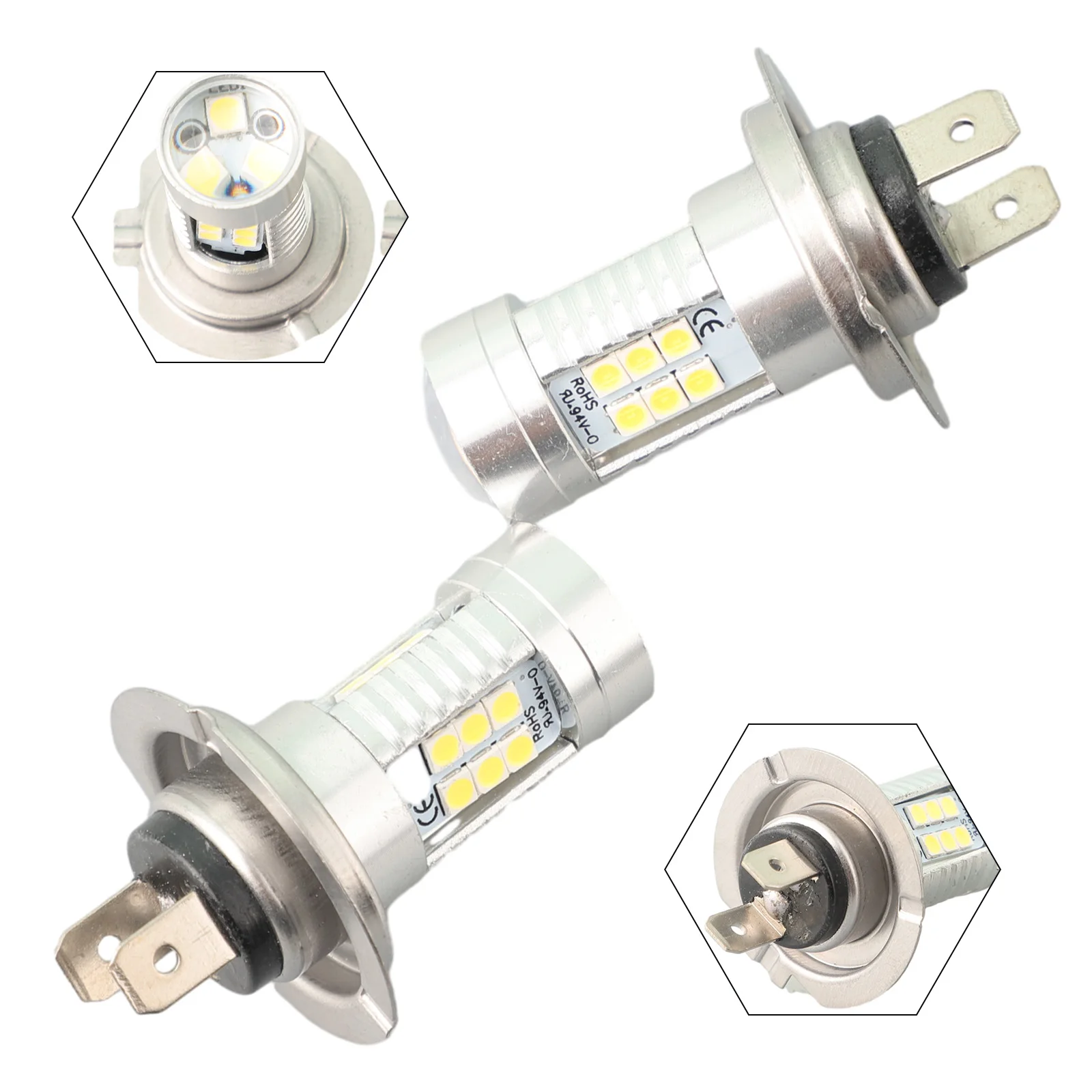 Комплект светодиодных ламп для фар дальнего/ближнего света, 2 шт., 12 В, H7, Сверхъяркие Белые Водонепроницаемые аксессуары 6000 К, подходят для всех моделей x см