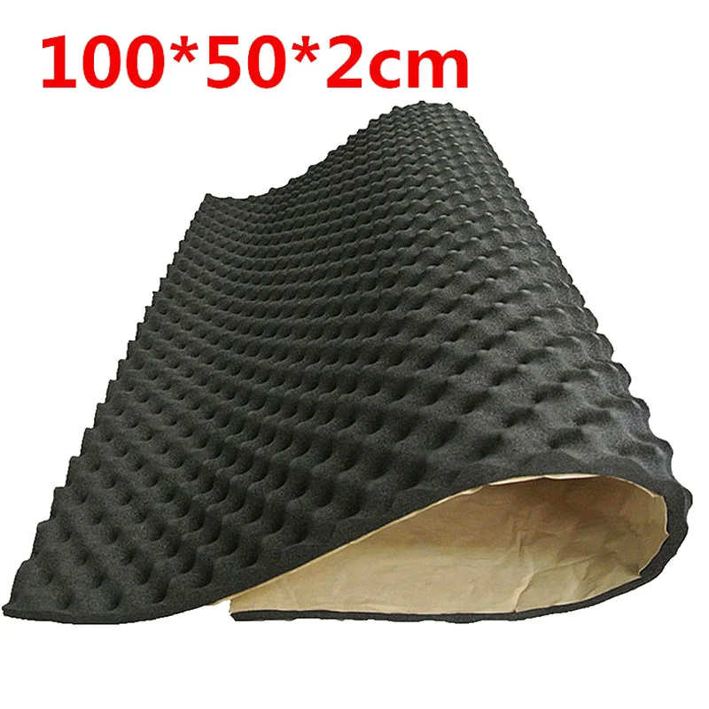 100x50cm 20MM Thick Car Sound Deadener Self-adhesive Acoustic Noise Insulation Foam Rubber Plastic Subwoofer Mat KTV Recording