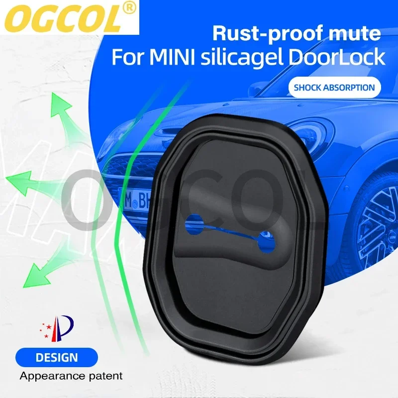 4pcs Absorber Silicone Car Door Lock Buckle Anti-collision Protective Cover for BMW MINI CABRIO CLUBMAN COUNTRYMAN JCW COOPER S