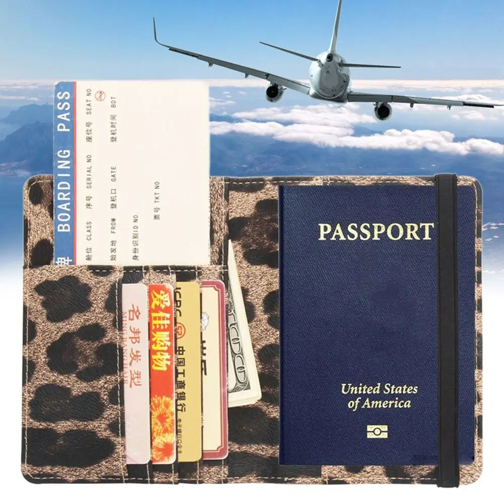 Creative Leopard Print Passport Cover PU RFID Card Holder Accessories Large Quality Certificates Passport Bag