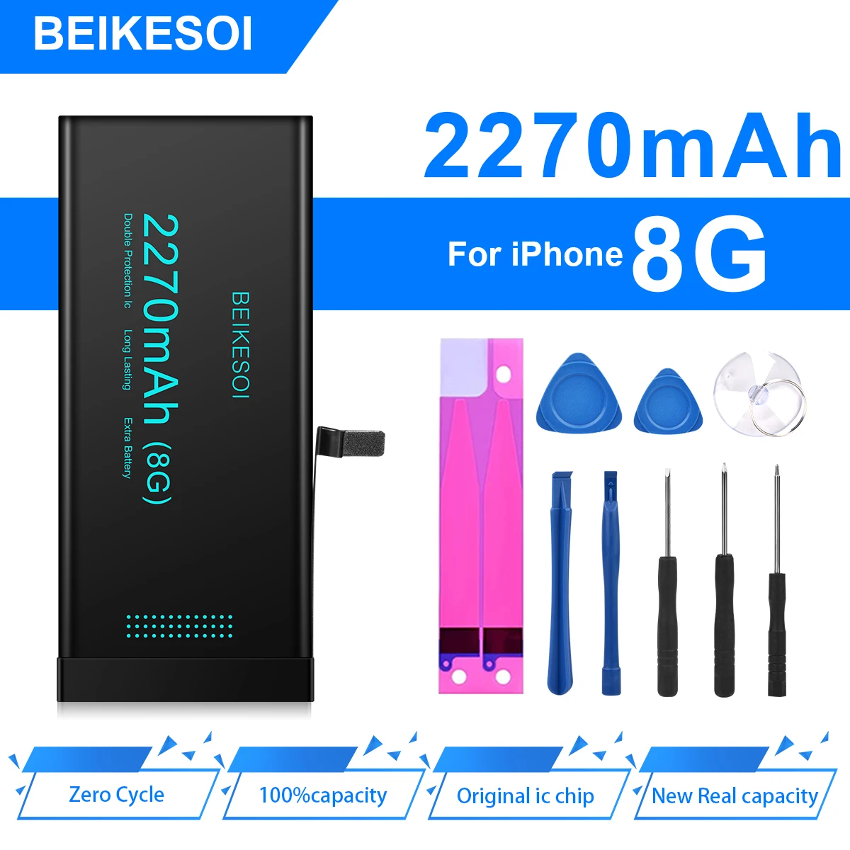 

BEIKESOI Battery for iphone 8 8G High Capacity Bateria For iPhone 8 i8 i8g Original IC chip battery