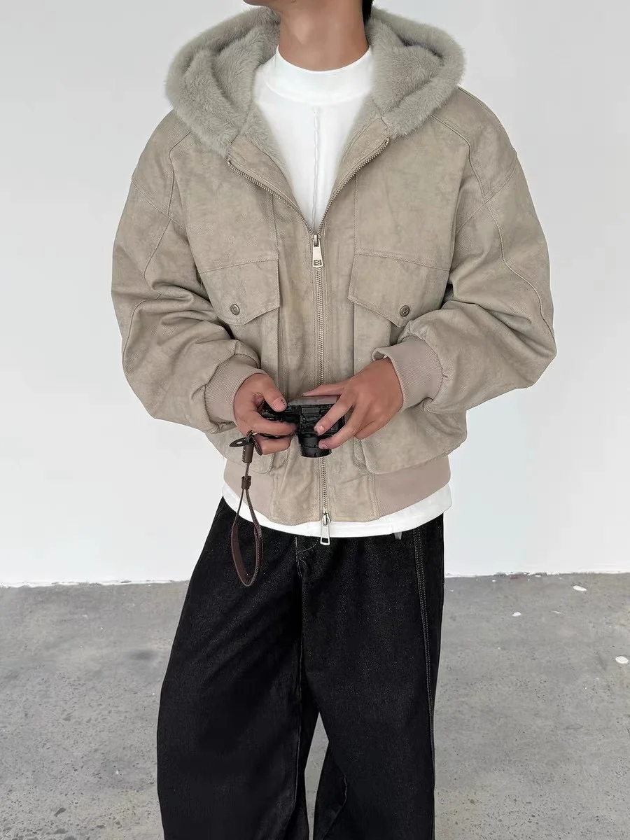 

Мужская теплая зимняя куртка в американском ретро-стиле с мраморным узором и горной резьбой, на хлопковой подкладке, из модной полиэстеровой ткани