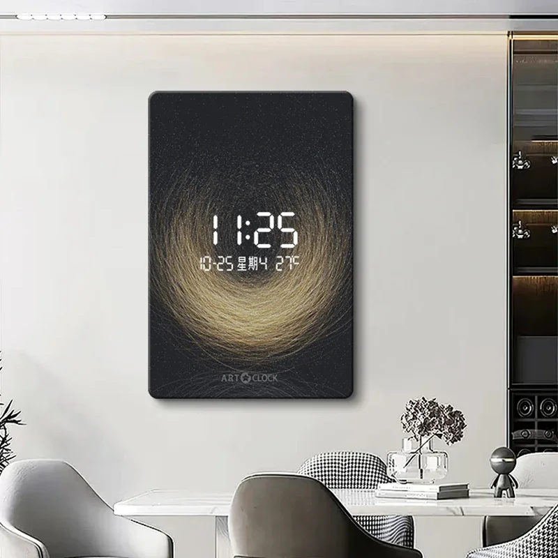 Modern Large Wall Clock LED Watch Living Room Digital Display Clocks Silent Interior Art Mural Watches Luxury Home Decoration