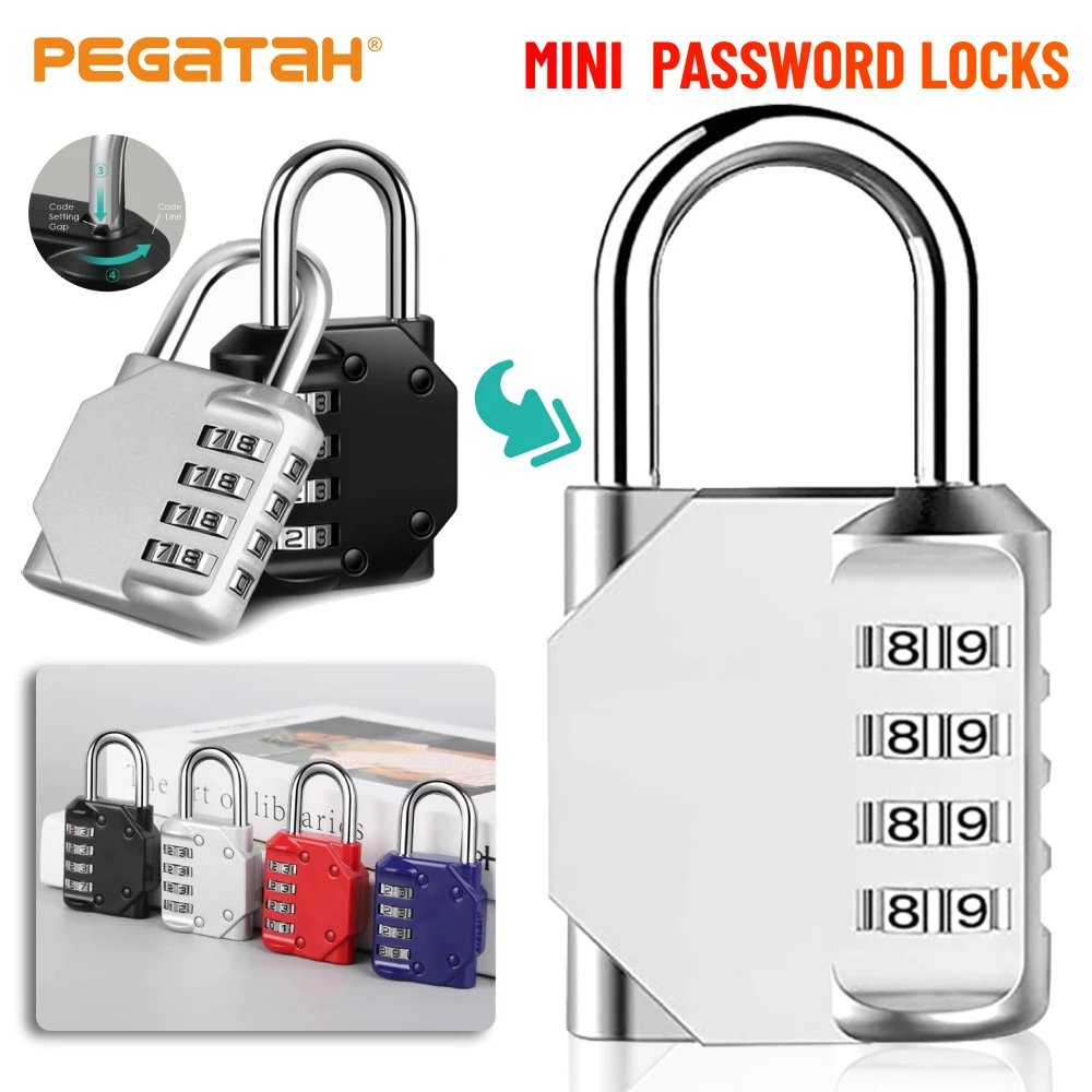 

Padlock Password Locks 4 Digit Mini Lock Number Password Waterproof Security Lock for Door Suitcase Bag Package Cabinet Window