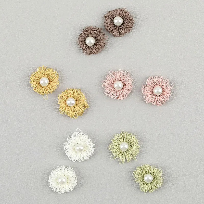 50 Stück Perlen-3D-Blasen-Applikationen mit kleinen Blumen für DIY-Kinderhaarspangen, Schuhe, Hüte, Dekorationsaufnäher – Detail 2