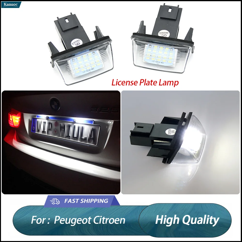 

2Pcs LED License Plate Lamp Kit For Citroen C2 Berlingo SAXO XSARA Peugeot Partner
