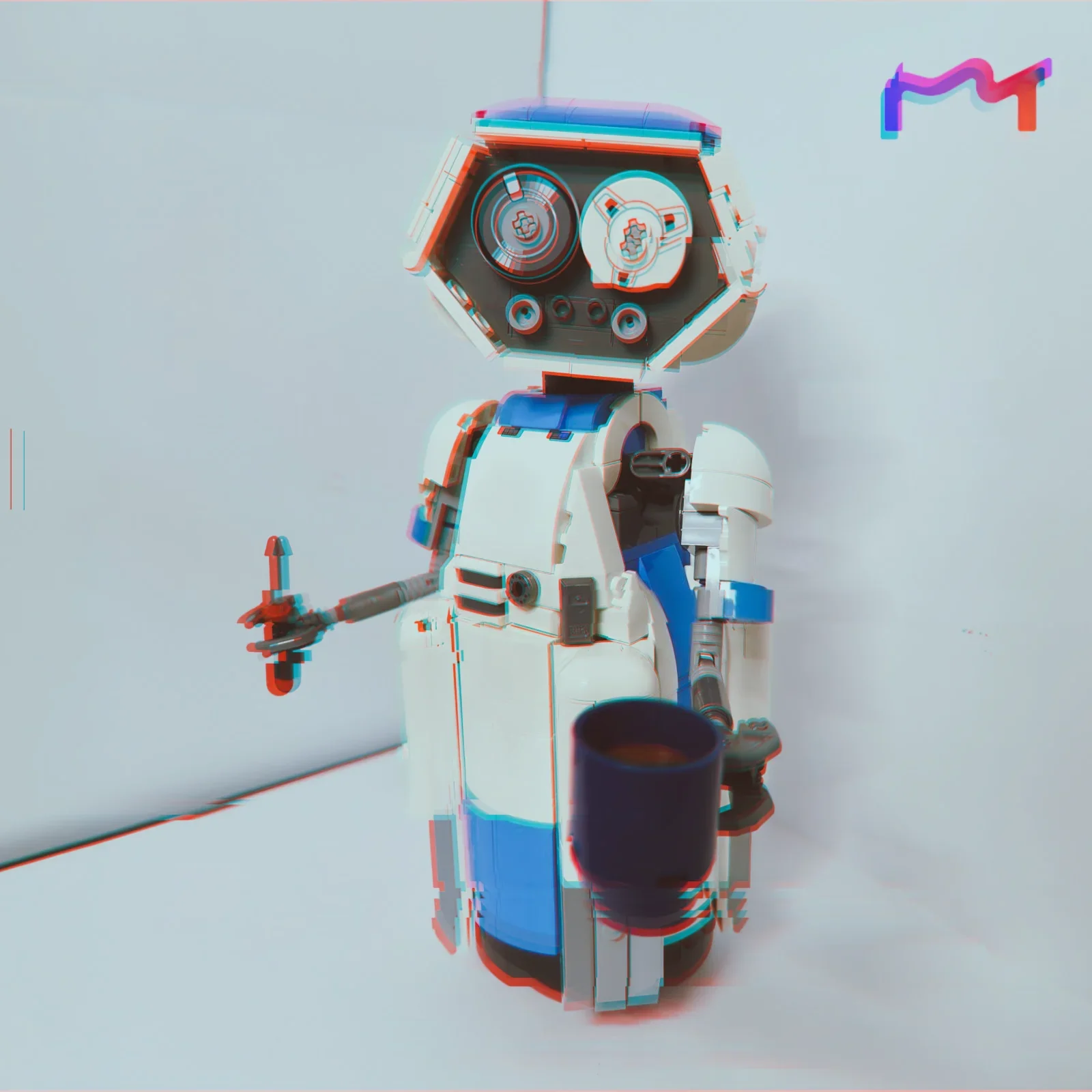 Hot Toys 2026 New Intelligence 747pcs Sci Fi Rticulated Robot Home Butler Robot Assistant Building Block Model Toy Ornament Gift