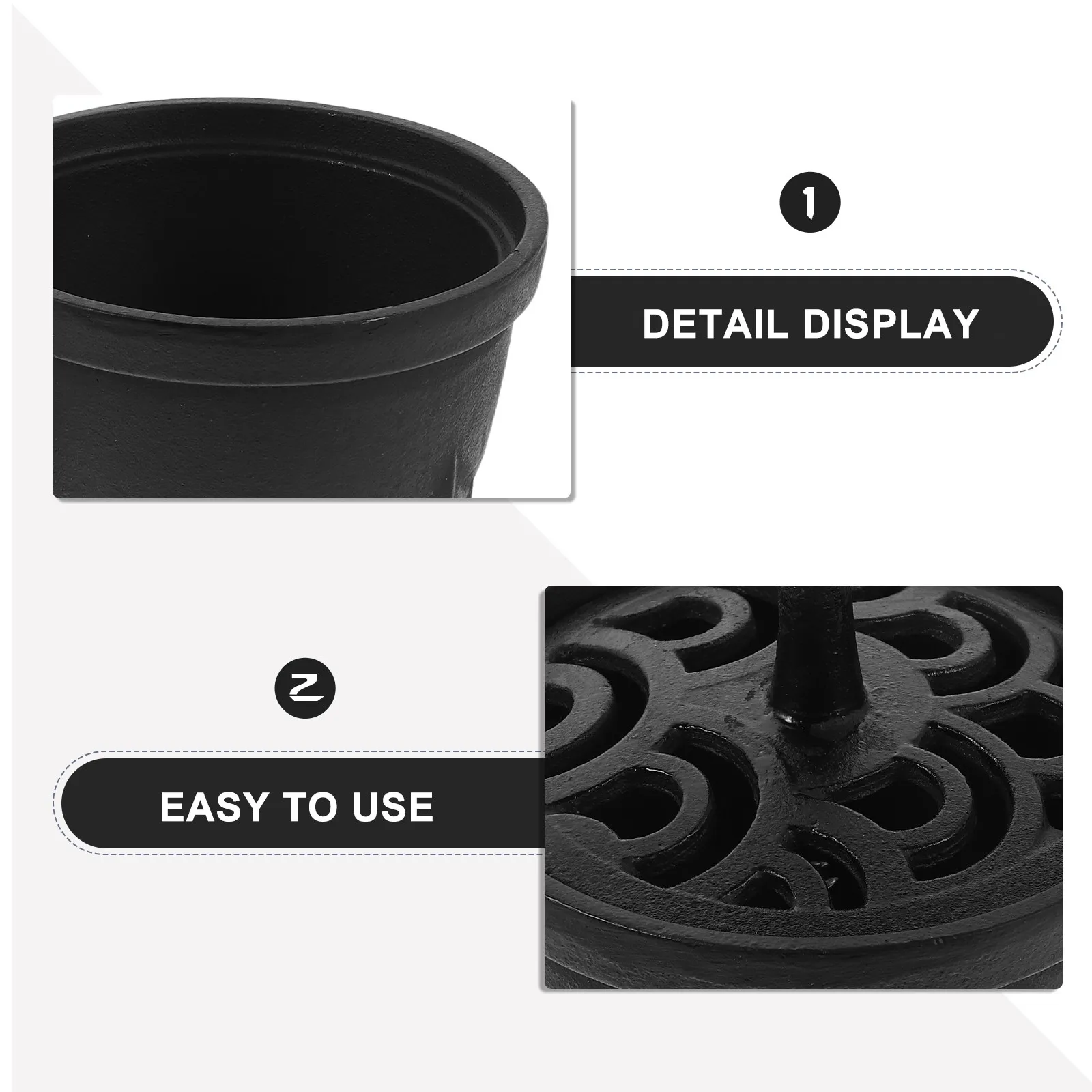 Cast Iron Incense Burner Mini Cauldron Bowl with Hollow Lid & 3-Legged Stable Base for Cone, Coil, Palo Santo
