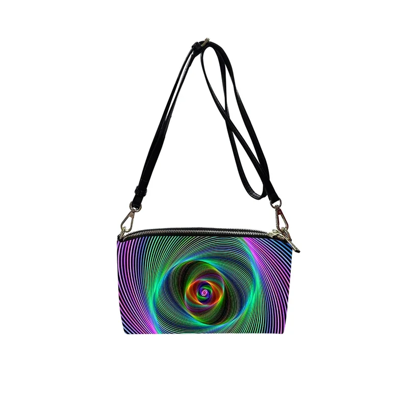 fashion Art rainbow PU Crossbody Bag 2023 New Women's Fashion Shoulder Bag Minimalist Small Square Bag for Women