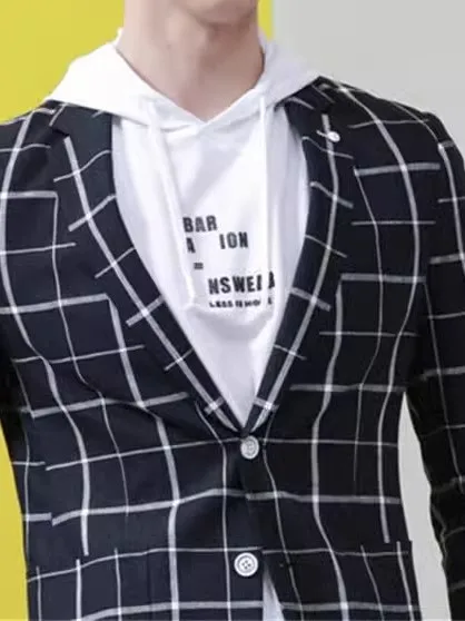 

Мужская деловая повседневная облегающая льняная весенняя куртка 9X22SA Faionable Gentleman Sle Long Sve на одной пуговице