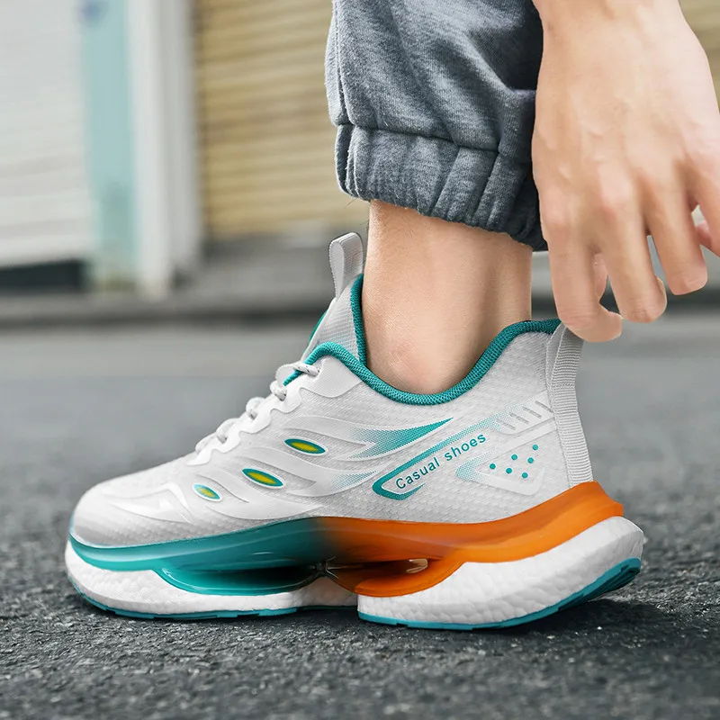 Breathable Mesh TPU Popcorn Platform Cushioning Sports Shoes Men Soft  Running Jogging Training Trend Sneakers