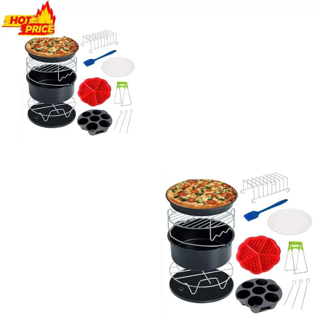 

Для Creative Air Fryer Accessories 12 Pcs Racks с шашлыками силиконовой кексы 8 "пицца сковороды
