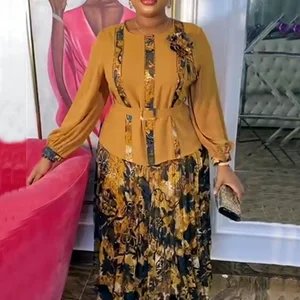 ملابس أفريقية للنساء 2 قطعة قمم وتنانير مجموعات داشيكي أنقرة تركيا ملابس رداء بالإضافة إلى حجم فساتين حفل الزفاف أفضل 10 قمصان من القماش الأفريقي مبيعا - No3