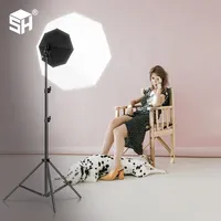 Photography Softbox Kit Portable Octagon Softbox 70W LED Light bright Flash umbella With 2M Stand Photo Studio Accessories