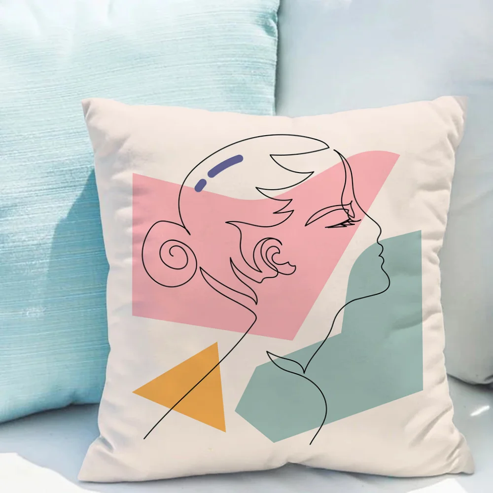 Abstract Female Portraits Modern Home Decoration Products Decorative Pillowcase for Living Room Decorative Sofa Cushion Hyunjin