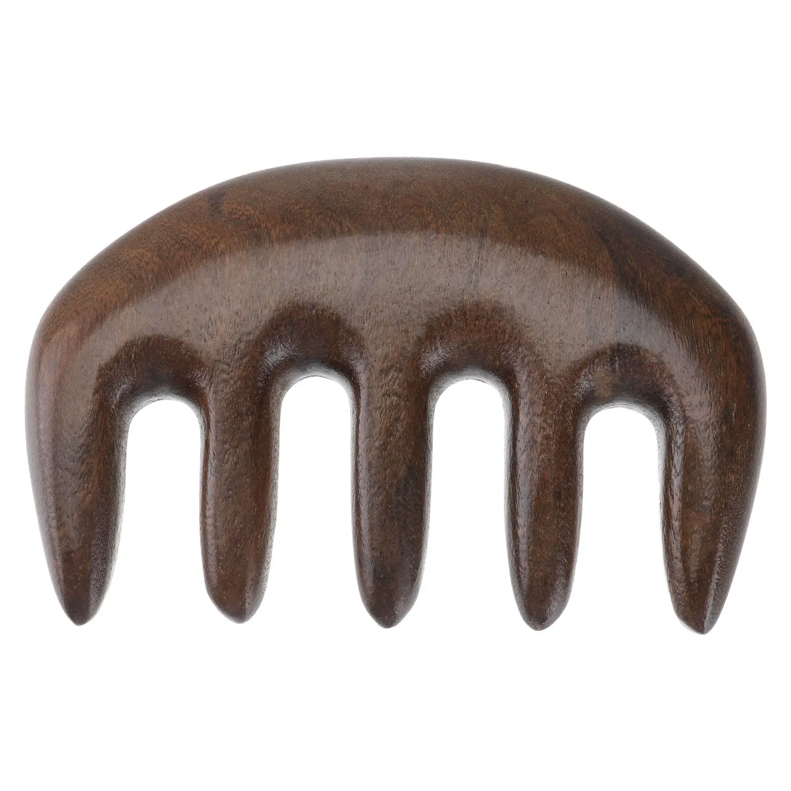 Wooden Scalp Massager Comb – 5-Tooth Sandalwood Hair Massage Tool for Blood Circulation