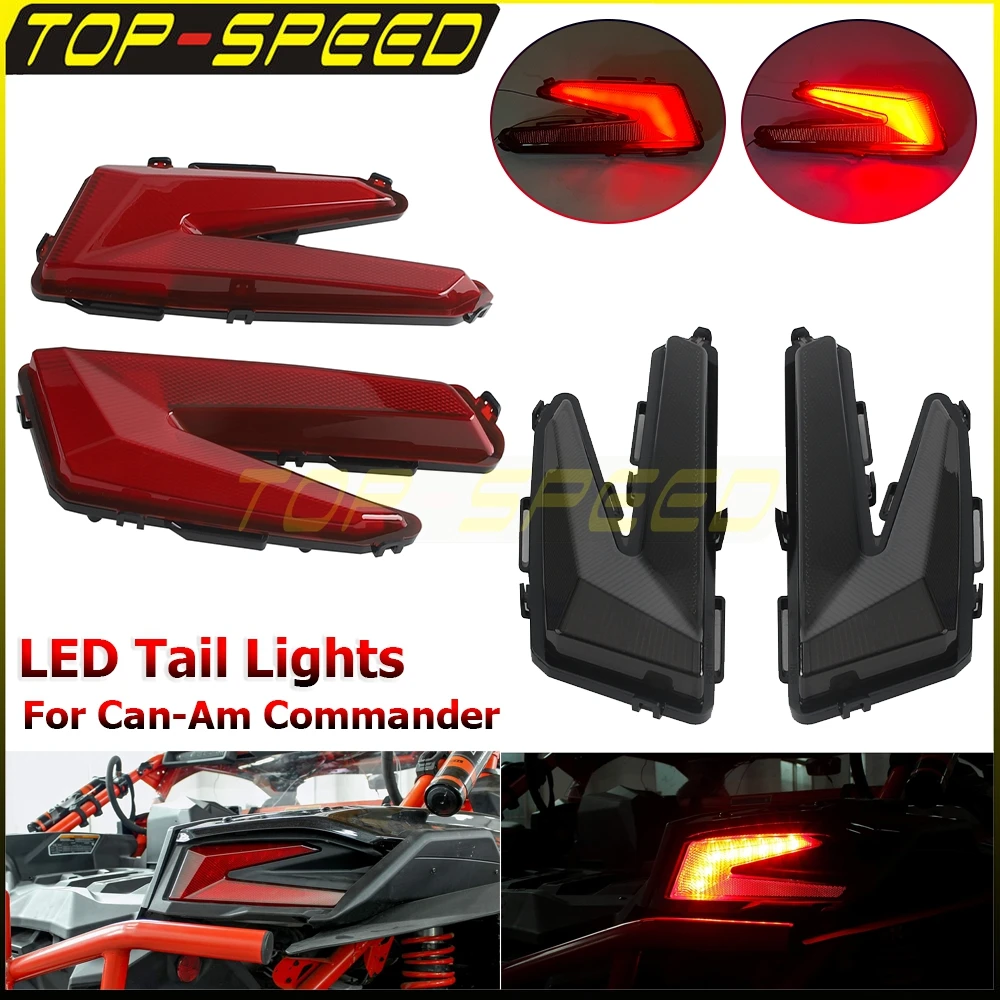 

For Can-Am Maverick X3 XDS XRS Max Turbo R 2017-25 Red Right & Left Tail Lights Rear Brake Stop Lamps LED Taillight Running Lamp