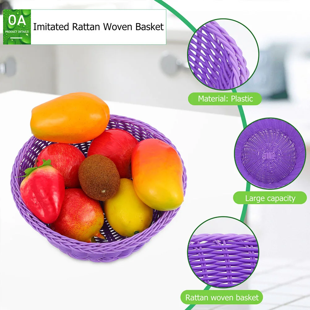 

2pcs Fruit Basket Storage Decorative Kitchen Home Plastic Material Long Lasting Kitchen Basket Simple Practical