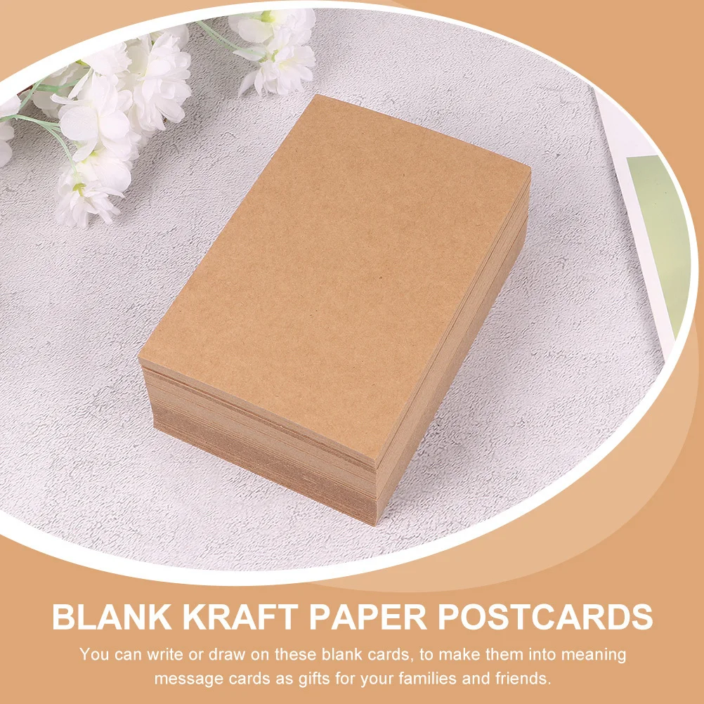 200 قطعة من ورق الكرافت بطاقات بريدية فارغة يمكنك صنعها بنفسك بطاقات ملاحظات للكتابة والرسائل ورسم بطاقات تهنئة فارغة ذاتية الصنع #2