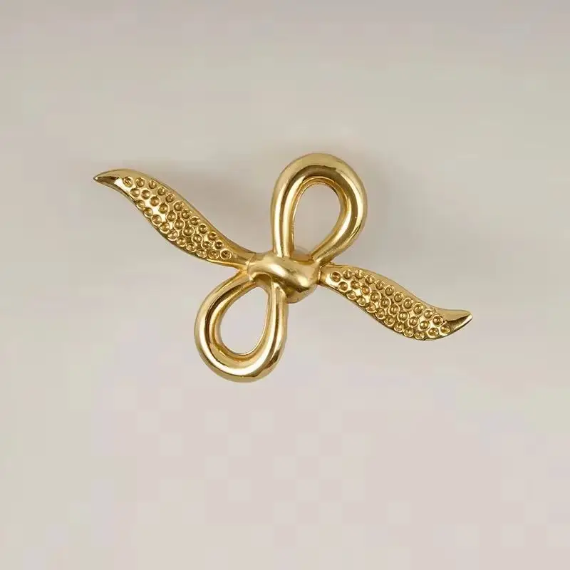 8PCS Solid Brass Bowknot Furniture Pulls Handles Drawer Knobs Cupboard Wardrobe Closet Dresser Cabinet Door Pulls Decorations
