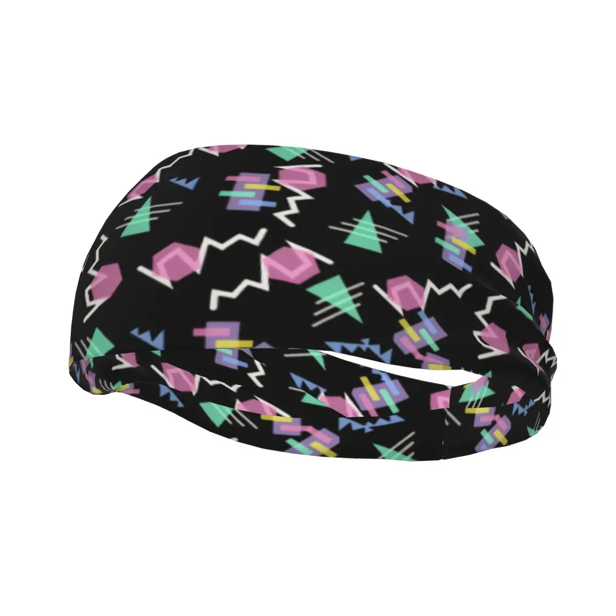 

Headband Sports Yoga Fitness Stretch Sweatband Hair Band Elasticity Headband Hipster Abstract Retro 80s Geometric