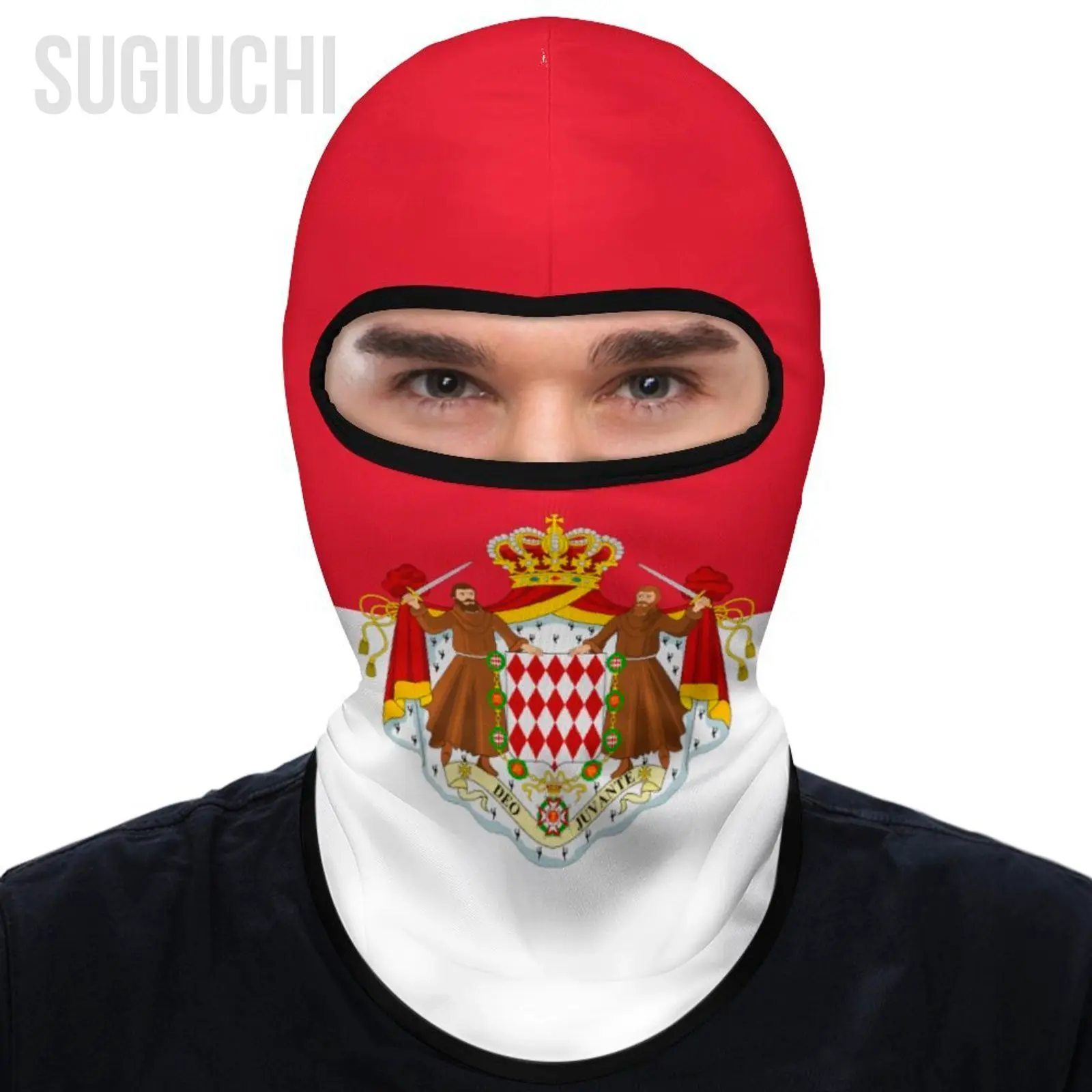 

Monaco Flag Outdoor Cool Sunscreen Motorcycle Face Mask Moto Biker Wind Cap Mask Stopper Windproof Bicycle Cycling Headgear