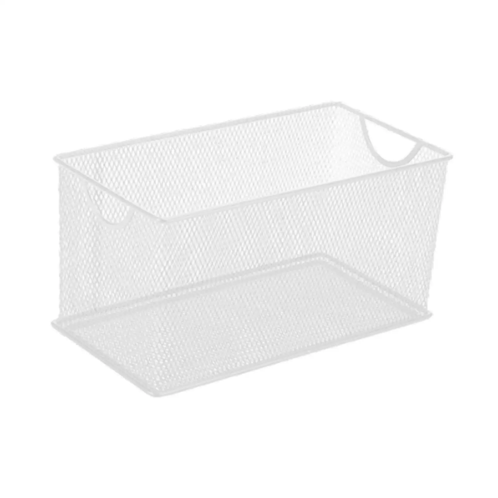 Multifunctional Open Storage Bin Large Capacity Metal Mesh Organizer Box for Cabinets Pantry Closet