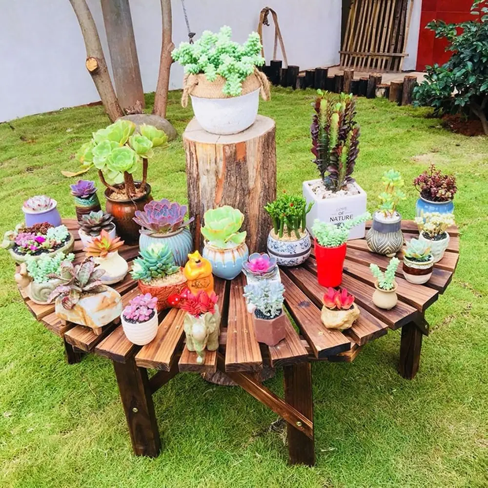 

Outdoor Half-Round Garden Benches: Weather-Resistant Patio & Backyard Seating for Trees