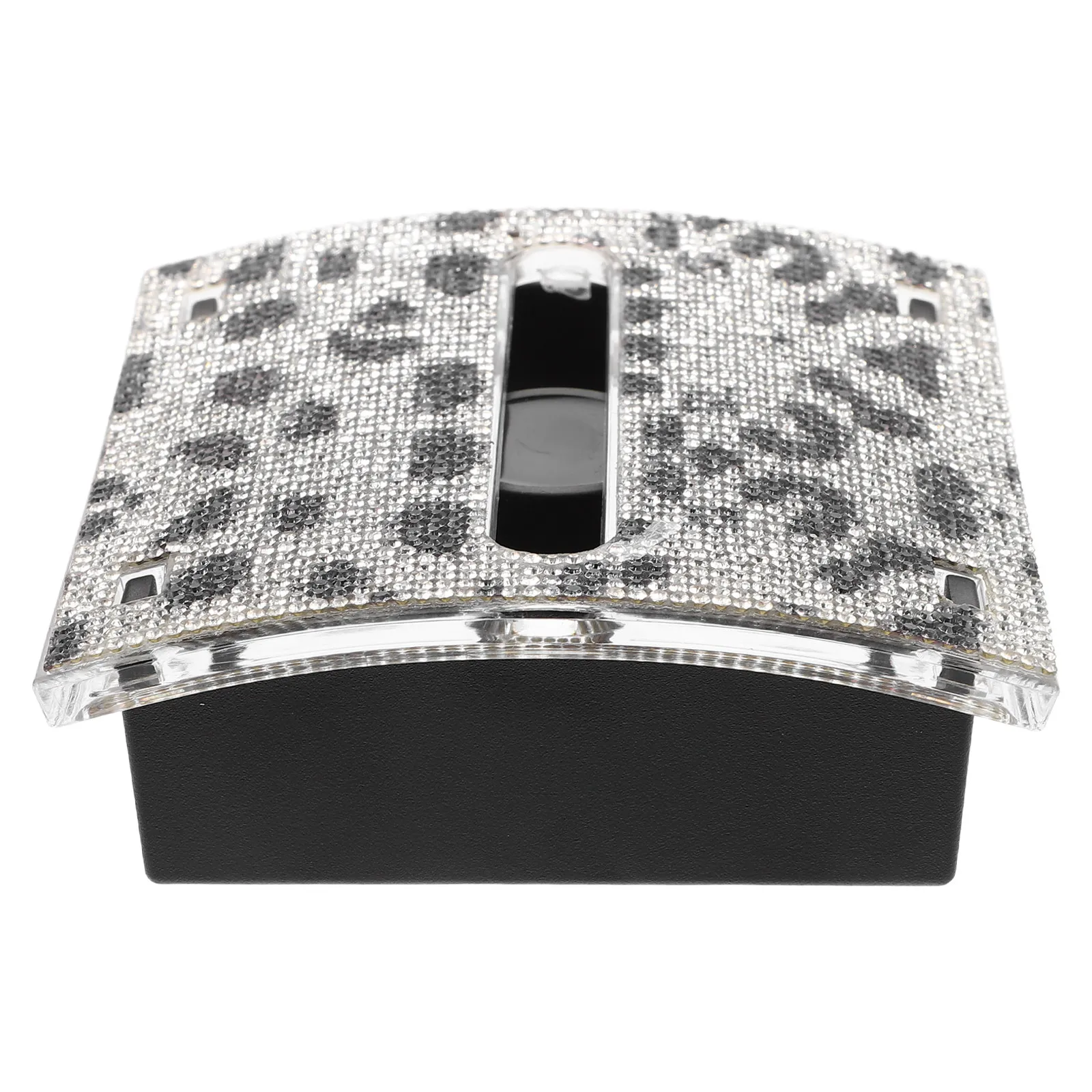 Rhinestone Memo Box 4x4 Leopard Note Dispenser Desktop Organizer Multi-Compartment Memo Paper Holder Office Study