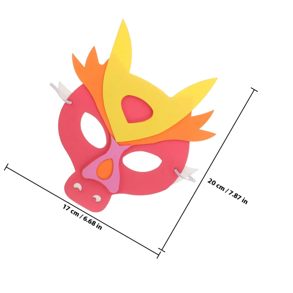 10 pçs máscaras do ano do dragão leve cosplay engraçado animal máscara adereços para crianças masquerade fontes de festa máscara de dragão