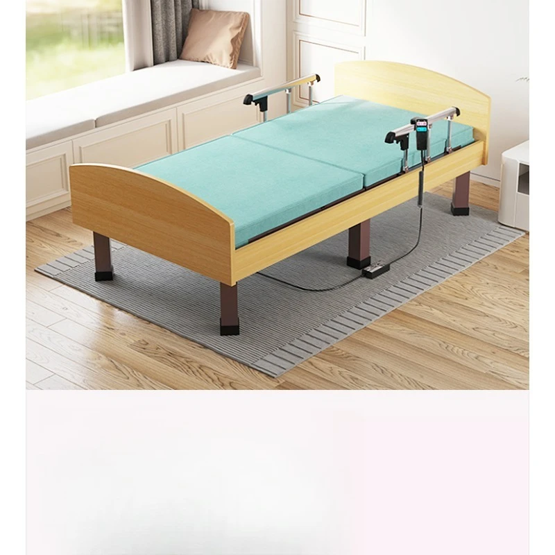 

Household electric bed for the elderly Nursing Multifunctional elderly Rehabilitation solid wood bed Remote control