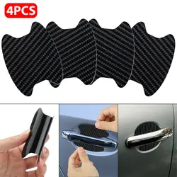 4 Pieces of Car Door Handle Protective Film, Carbon Fiber Stickers, Scratch Resistant Covers, Exterior Accessories