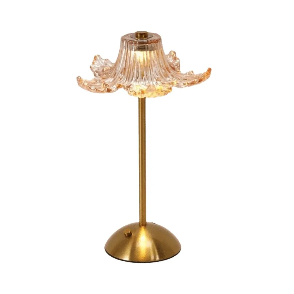 Luxury Dimmable Cordless Desk Lamp Touch Switch Brass Table Lamp Vintage Gold Cordless Ambient Light Outdoor