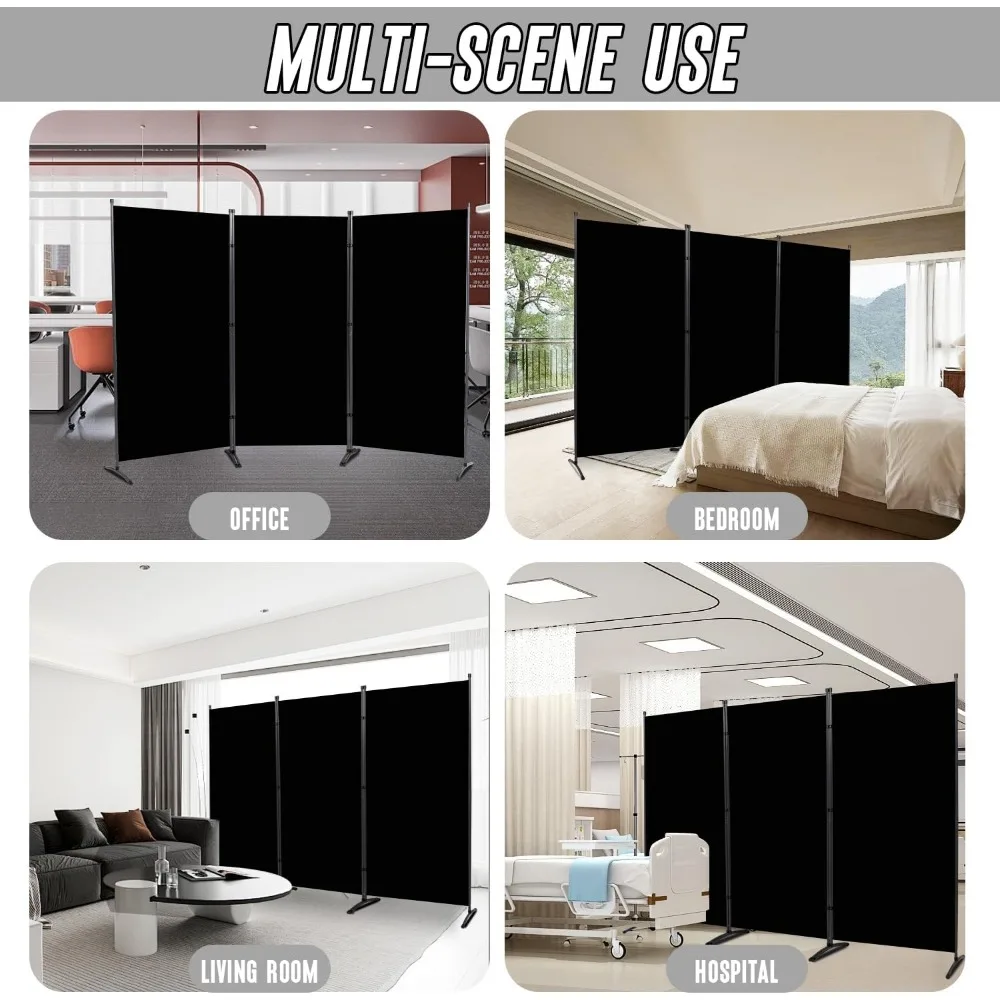 Indoor Room Divider, Portable Office Divider, Room Divider Wall Screen 3 Panel, Folding Partition Privacy Screen Walls Dividers