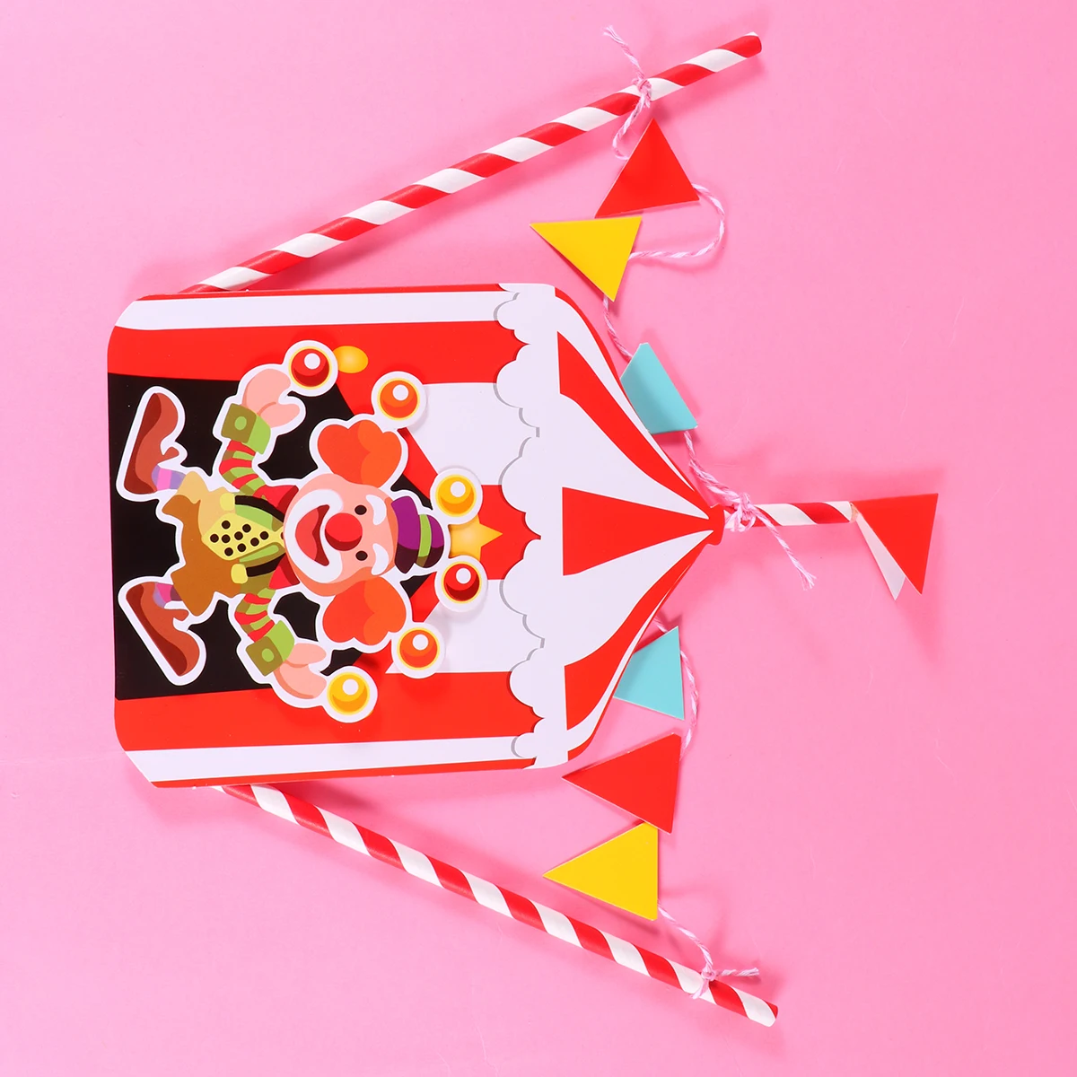 

2 Sets Carnival Cake Decoration Insert Circus Topper Toddler Birthday Decorations