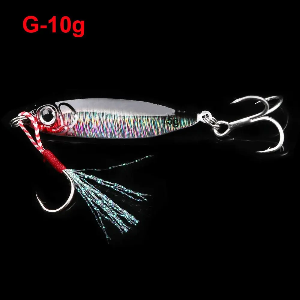 Minnow 10/15/20/30g Bass Hook Spinning Baits Feather Metal Fishing Lures Lead Casting Jig Bait
