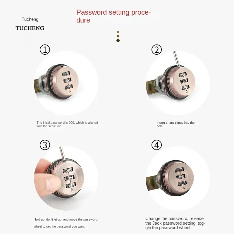 2021 3 Digit Combination Cam Lock 20-30mm Keyless Password Lock Mailbox Cabinet Mechanical Locks for Mailbox Cabinet Door