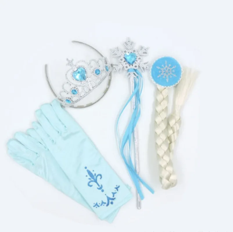Girl Cosplay Accessories Princess Snow Queen Dress Up Magic Wand Crown Rhinestone Hair Bands For Kids Hair Band Gifts